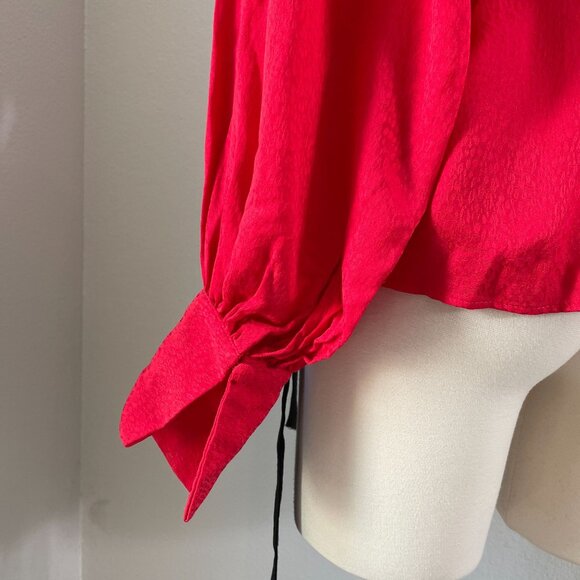 NEW Ted Baker London Womens Small Gathered Neck Tryniti Tie Front Blouse Shirt - Picture 13 of 13